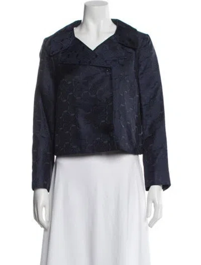 Pre-owned Dries Van Noten Silk Patterned Jacket In Blue