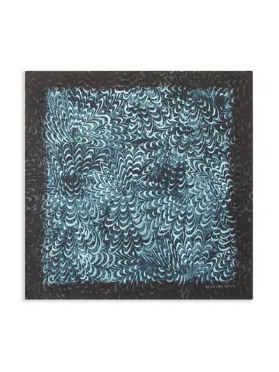 Dries Van Noten Silk Pocket Square In Blue