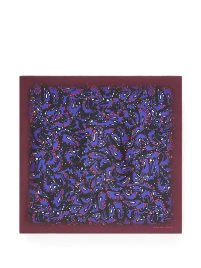 Dries Van Noten Silk Pocket Square In Blue
