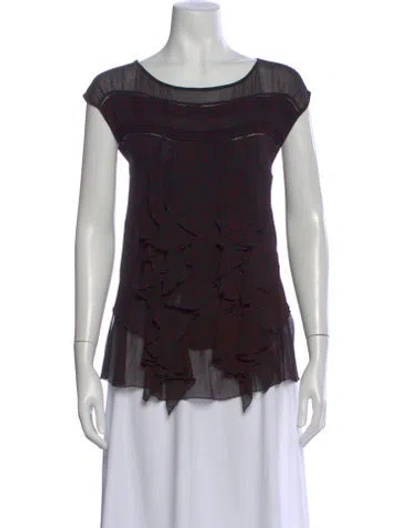 Pre-owned Dries Van Noten Silk Polka Dot Print Blouse In Black