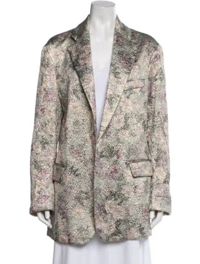 Pre-owned Dries Van Noten Silk Printed Blazer In Multi