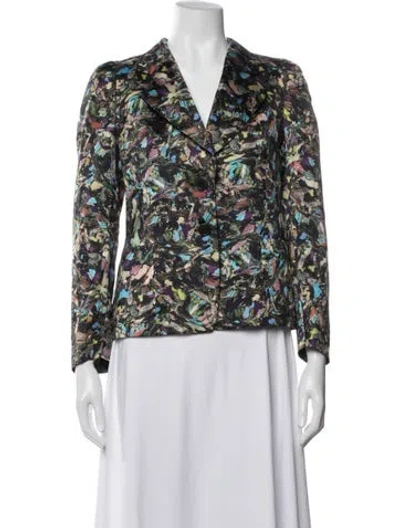 Pre-owned Dries Van Noten Silk Printed Blazer In Multicolor