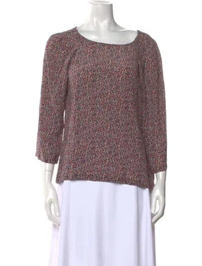 Pre-owned Dries Van Noten Silk Printed Blouse In Blue