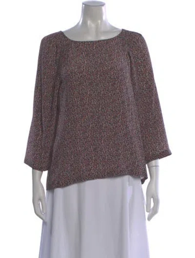 Pre-owned Dries Van Noten Silk Printed Blouse In Neutral