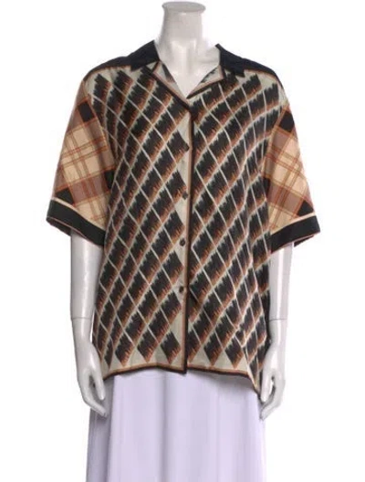 Pre-owned Dries Van Noten Silk Printed Button-up Top