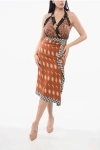 Dries Van Noten Silk Printed Dress With Self-tie Straps