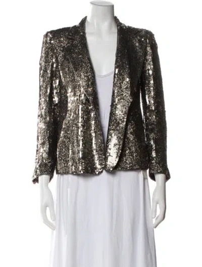 Pre-owned Dries Van Noten Silk Printed Evening Jacket In Neutral