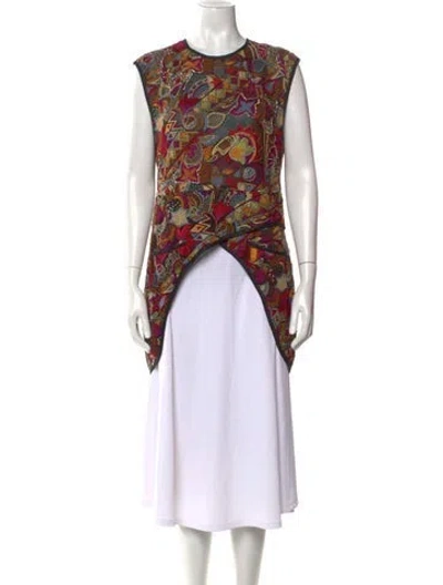 Pre-owned Dries Van Noten Silk Printed Tunic In Multi