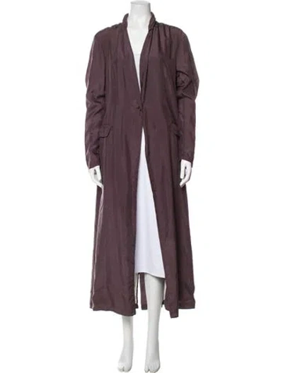 Pre-owned Dries Van Noten Silk Robe In Purple
