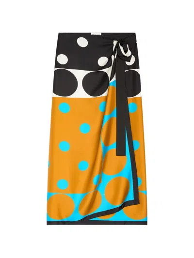 Dries Van Noten Silk Sarong Skirt In Multi