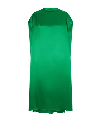 Dries Van Noten Silk-satin Midi Dress In Green