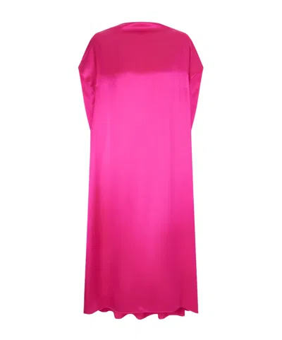Dries Van Noten Silk-satin Midi Dress In Pink