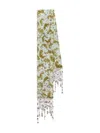 Dries Van Noten Embroidered Silk Scarf In Green