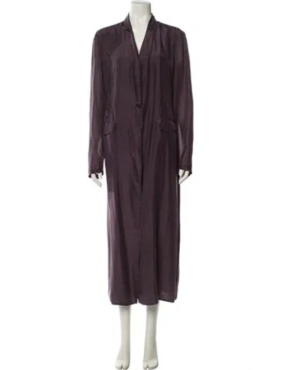 Pre-owned Dries Van Noten Silk Sequin Embellishments Robe In Purple