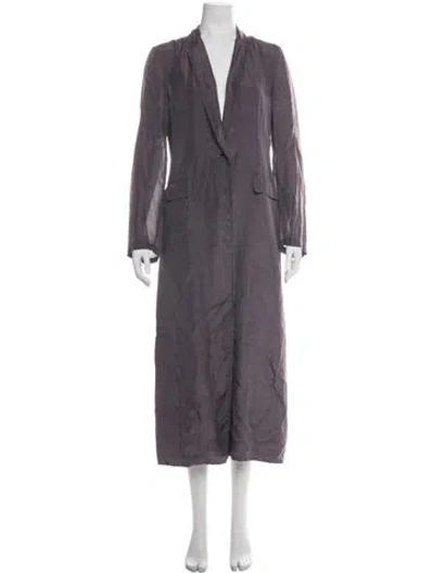 Pre-owned Dries Van Noten Silk Sequin Embellishments Robe In Purple
