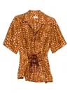 Dries Van Noten Silk Shirt In ブラウン