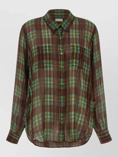 Dries Van Noten Silk Shirt In Brown