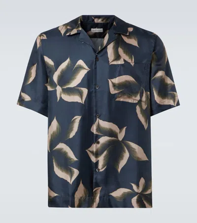 Dries Van Noten Silk Shirt In Blue