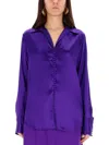 Dries Van Noten Silk Shirt In Blue