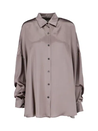 Dries Van Noten Shirt Taupe Color In Silk In Brown
