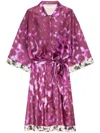 Dries Van Noten Silk Shirt Dress In Pink