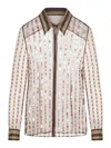 DRIES VAN NOTEN SILK SHIRT PRINTED WITH TWO-TONE STRIPES