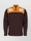 DRIES VAN NOTEN SILK SHIRT WITH UNIQUE EMBROIDERY AND COLLAR