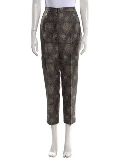 Pre-owned Dries Van Noten Silk Straight Leg Pants In Multi