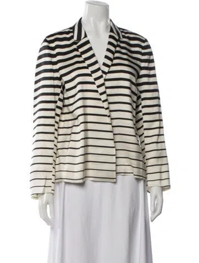 Pre-owned Dries Van Noten Silk Striped Blazer In Neutrals