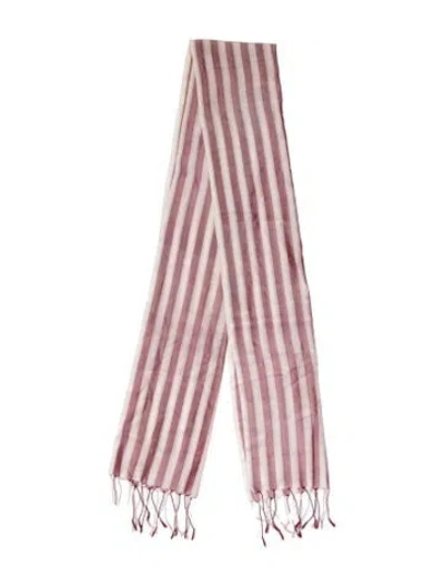 Pre-owned Dries Van Noten Silk Striped Scarf In Neutral