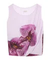 Dries Van Noten Silk Tank Top In Purple-red