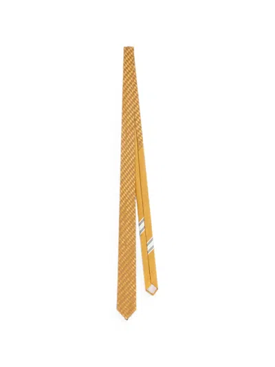 Dries Van Noten Silk Tie In Yellow