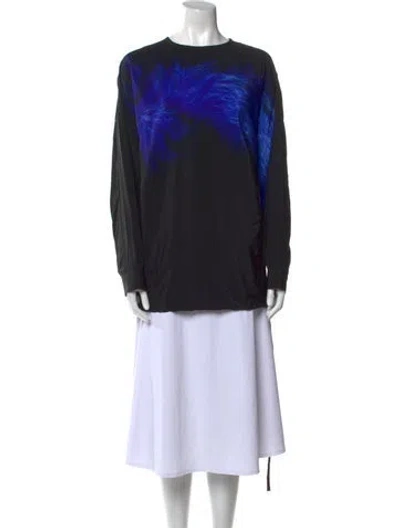 Pre-owned Dries Van Noten Silk Tie-dye Print Tunic In Black