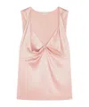 Shop Dries Van Noten Silk Twisted Top In Pink
