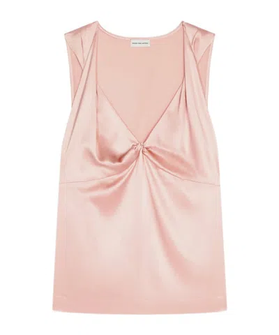 Dries Van Noten Silk Twisted Top In Pink