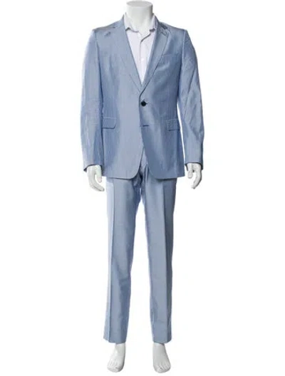 Pre-owned Dries Van Noten Silk Two-piece Suit In Blue