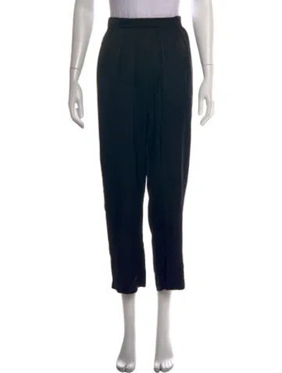 Pre-owned Dries Van Noten Silk Wide Leg Pants In Black