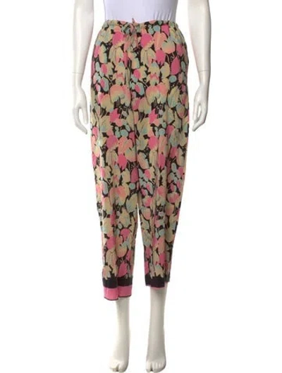 Pre-owned Dries Van Noten Silk Wide Leg Pants In Pink
