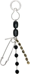 Dries Van Noten Silver & Black Safety Pin Keychain In 900 Black