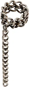 Dries Van Noten Silver Curb Chain Ring In 993 Palladium
