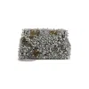Dries Van Noten Silver Leather Small Embroidered Envelope Clutch In Silver
