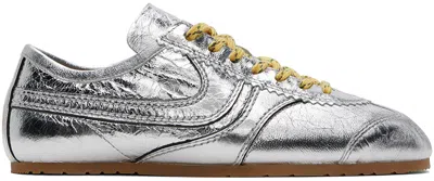 Dries Van Noten Silver Leather Sneakers In 952 Silver