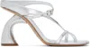 Dries Van Noten Silver Strappy Sculptural Heeled Sandals In 952 Silver