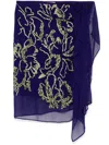 Dries Van Noten Sima Viscose Skirt With Sequins In Violet