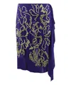 Dries Van Noten Sima Viscose Skirt With Sequins In Violet