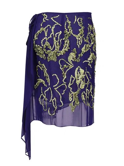 Dries Van Noten Sima Midi Skirt In Purple