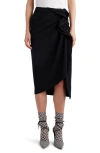 Dries Van Noten Black Skirt With Draping In Black 900