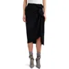 Dries Van Noten Black Skirt With Draping In Black 900