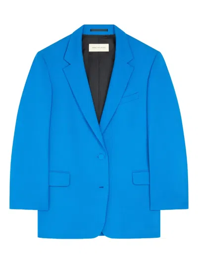 Dries Van Noten Single-breasted Blazer In Blue