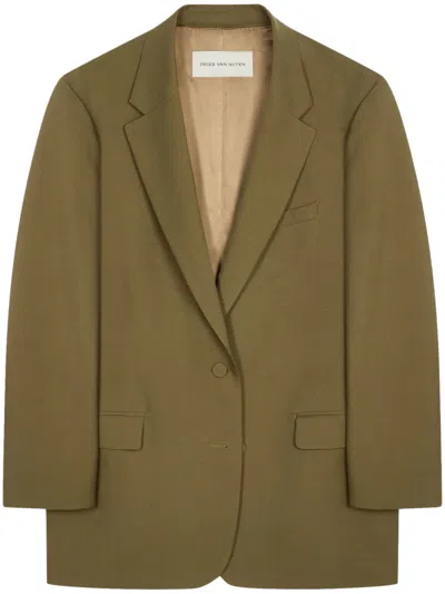Dries Van Noten Single-breasted Blazer In Brown